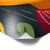 Diverse Happy Children Floral Pattern Illustration Foto Afdruk (Hoek)