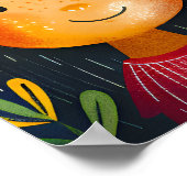 Diverse Happy Children Floral Pattern Illustration Poster (Hoek)