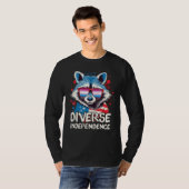 Diverse Independence  Raccoon Bigender Sunglasses  T-shirt (Voorkant volledig)