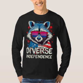 Diverse Independence Raccoon Bisexual Sunglasses F T-shirt