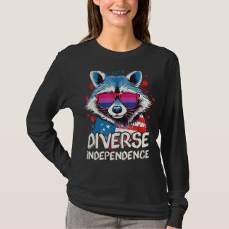 Diverse Independence Raccoon Bisexual Sunglasses F T-shirt