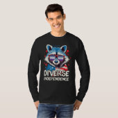 Diverse Independence  Raccoon Butch Lesbian Sungla T-shirt (Voorkant volledig)