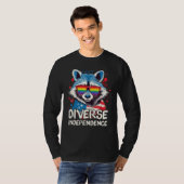 Diverse Independence Raccoon LGBT Pride Sunglasse T-shirt (Voorkant volledig)