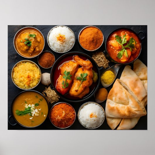Diverse Indiase gerechten: Chicken Tikka Masala Poster (Voorkant)