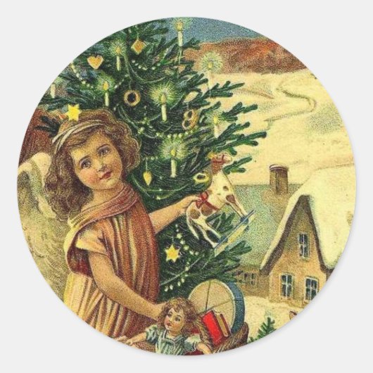 DIVERSE INTERNATIONALE KERSTGROETEN RONDE STICKER (Voorkant)