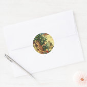 DIVERSE INTERNATIONALE KERSTGROETEN RONDE STICKER (Envelop)