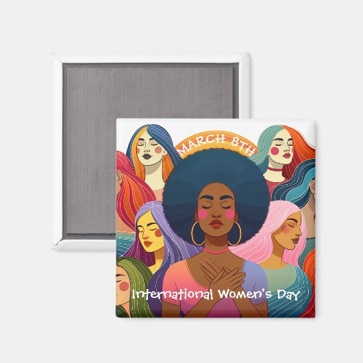 Diverse Internationale Vrouwendag Magneet (Voorkant / Achterkant)