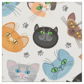 Diverse kat gezichten patroon stof (Close Up)