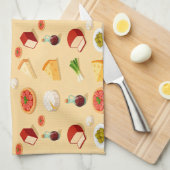 diverse kazen hapjes en mini pizzas theedoek (Quarter Fold)