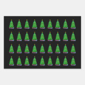 Diverse kerstboomrepresentaties inpakpapier vel (Voorkant)