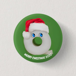 Diverse kerstfeestelijke toiletpapier 2020 ronde button 3,2 cm