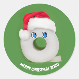 Diverse kerstfeestelijke toiletpapier 2020 ronde sticker