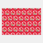 Diverse kerstmannen inpakpapier vel (Voorkant 2)