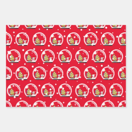 Diverse kerstmannen inpakpapier vel (Voorkant 2)