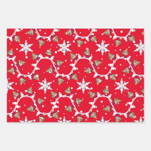 Diverse kerstmannen inpakpapier vel (Voorkant)