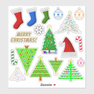 Diverse Kerstmis Thema Symbolen Sticker