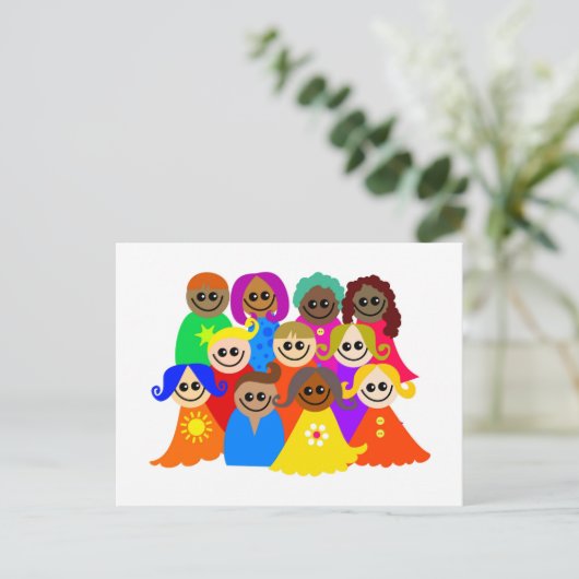 Diverse Kinderen Briefkaart (Staand voorkant)