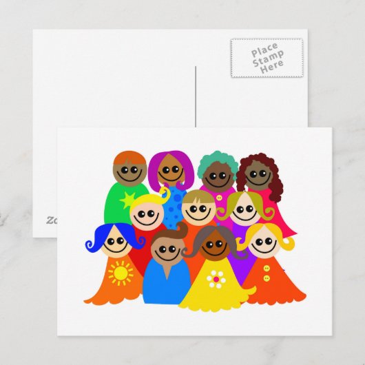 Diverse Kinderen Briefkaart (Voorkant / Achterkant)