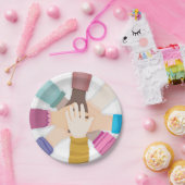 Diverse Kinderhanden Eenheid Cirkel Papieren Bordje (Feest)