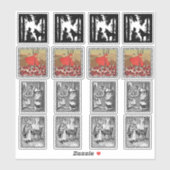 Diverse kleine rode mantel met wolf scènes sticker (Vel)