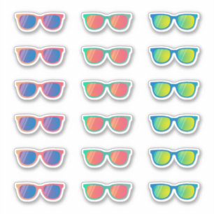 Diverse Kleuren Spiegelzonnebril Stickers