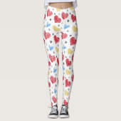 Diverse kleuren Valentijnse het Patroon van het H Leggings (Voorkant)