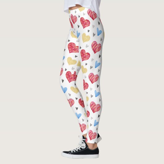 Diverse kleuren Valentijnse het Patroon van het H Leggings (Links)