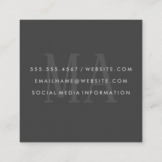 Diverse kleurrijke bloemen | Monogram Vierkante Visitekaartje (Achterkant)