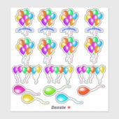 Diverse Kleurrijke Feestelijke Ballons Veelvoudige Sticker (Vel)