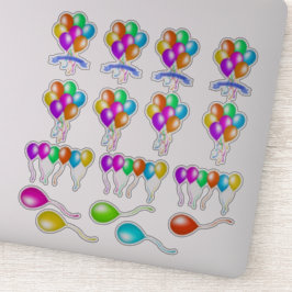 Diverse Kleurrijke Feestelijke Ballons Veelvoudige Sticker