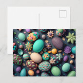 Diverse kleurrijke heerlijke paaseieren briefkaart (Voorkant / Achterkant)