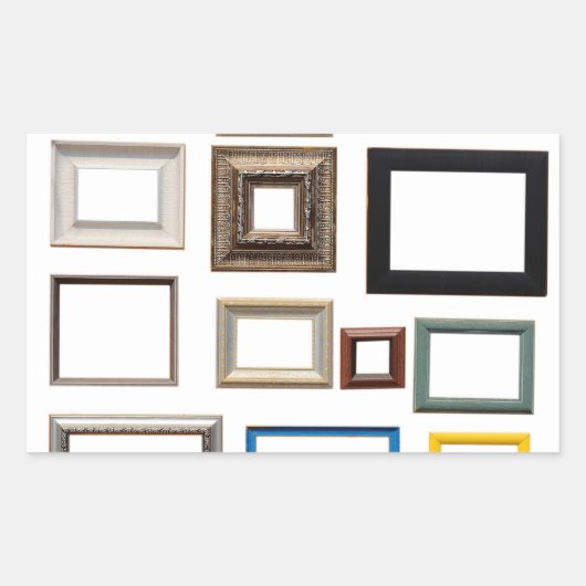 Diverse kleurrijke Lijsten van Afbeelding Rechthoekige Sticker (Voorkant)