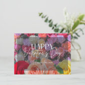 Diverse kleurrijke Rozen Happy Valentijnsdag Kaart (Staand voorkant)