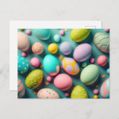 Diverse kleurrijke Schattigee paaseieren Briefkaart (Voorkant / Achterkant)