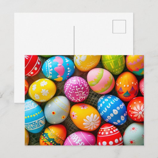 Diverse kleurrijke Schattigee paaseieren Briefkaart (Voorkant / Achterkant)
