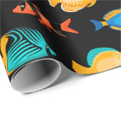 Diverse kleurrijke tropische vispatronen cadeaupapier (Rol Hoek)