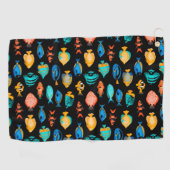 Diverse kleurrijke tropische vispatronen golfhanddoek (Horizontaal)