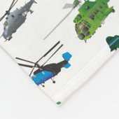 Diverse kleurrijke vliegtuigen en helikopters fleece deken (Hoek)