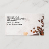 Diverse koffiebonen op tafel visitekaartje (Achterkant)