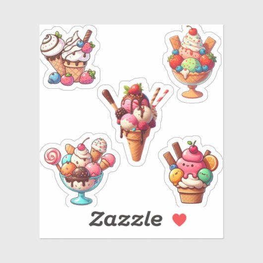 Diverse lekker ijs sticker (Vel)