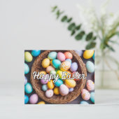 Diverse levendige feestelijke paaseieren feestdagenkaart (Staand voorkant)