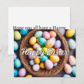 Diverse levendige feestelijke paaseieren feestdagenkaart (Voorkant / Achterkant)