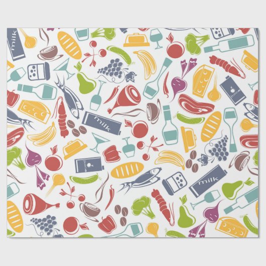 Diverse levensmiddelen cadeaupapier (Vlak)