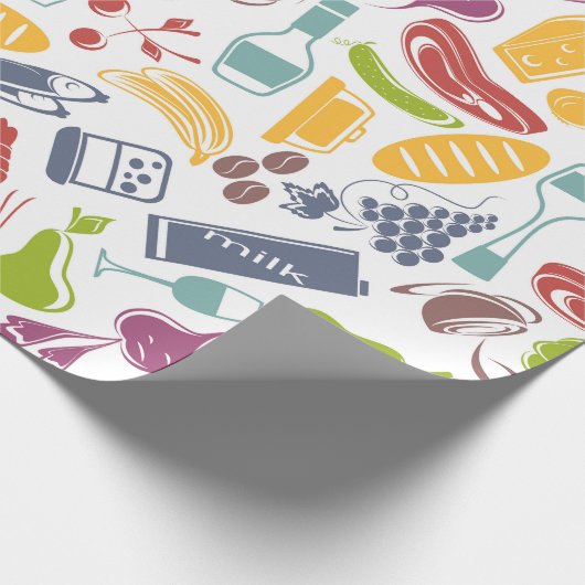 Diverse levensmiddelen cadeaupapier (Hoek)