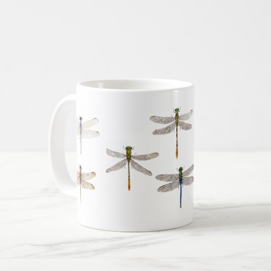 Diverse libellen op een mok... koffiemok (Voorkant links)