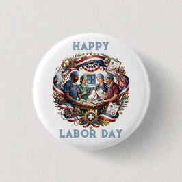 Diverse Medics Patriottische Dag van de Arbeid Tea Ronde Button 3,2 Cm