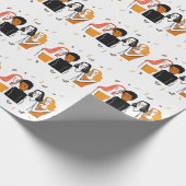 Diverse meisjes, verschillende nationaliteiten sam cadeaupapier (Hoek)