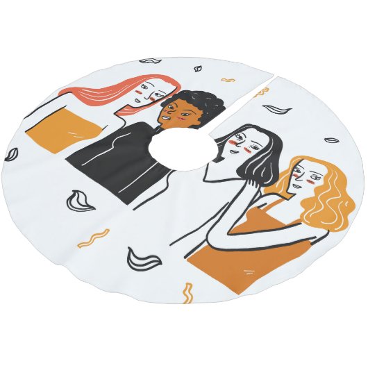 Diverse meisjes, verschillende nationaliteiten sam kerstboom rok (Gekanteld)