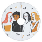 Diverse meisjes, verschillende nationaliteiten sam kerstboom rok (Voorkant)