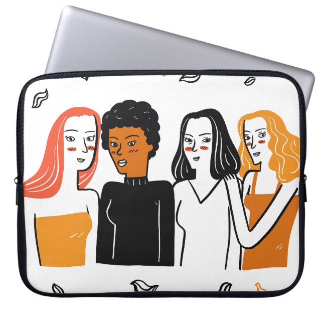 Diverse meisjes, verschillende nationaliteiten sam laptop sleeve (Voorkant)